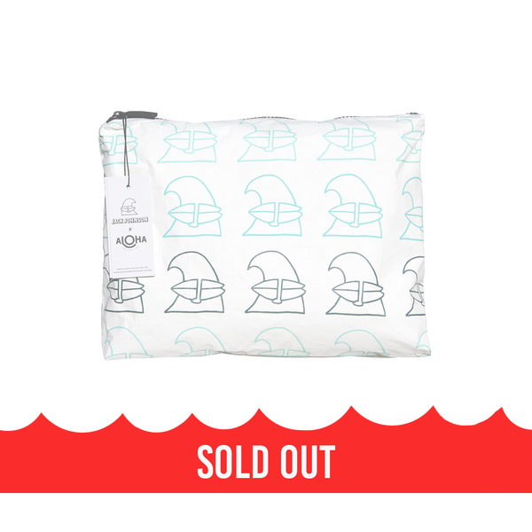 Surfing Wave Aloha Collection Medium White Pouch