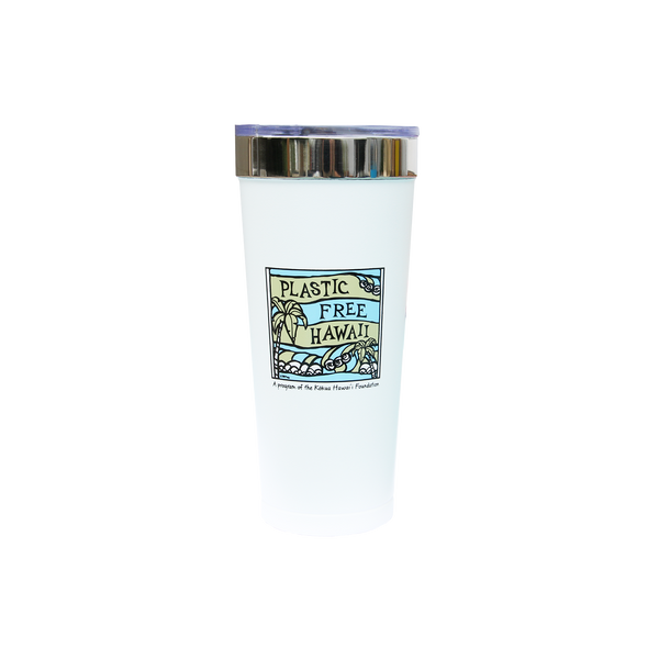 Plastic Free Hawaii 20.9 Oz White Tumbler