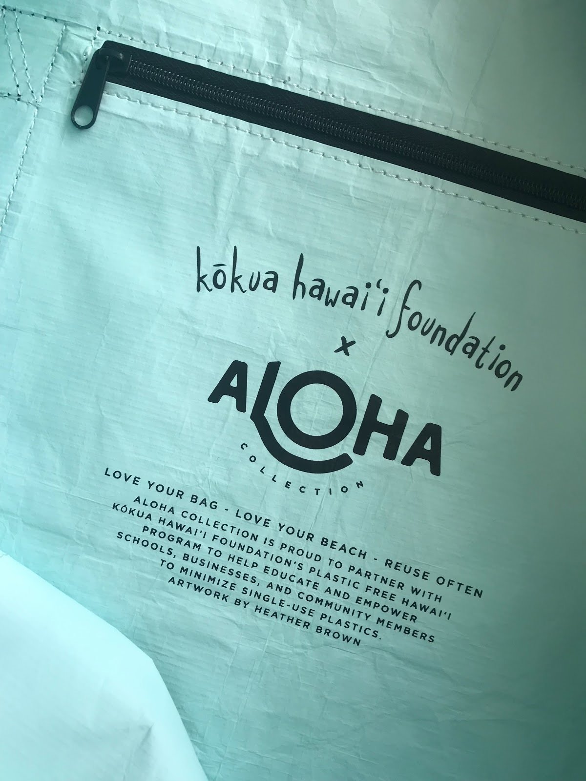 Plastic Free Hawaii Aloha Collection Zippered Tote Bag | Kokua Festival |  KokuaHawaiiFoundation